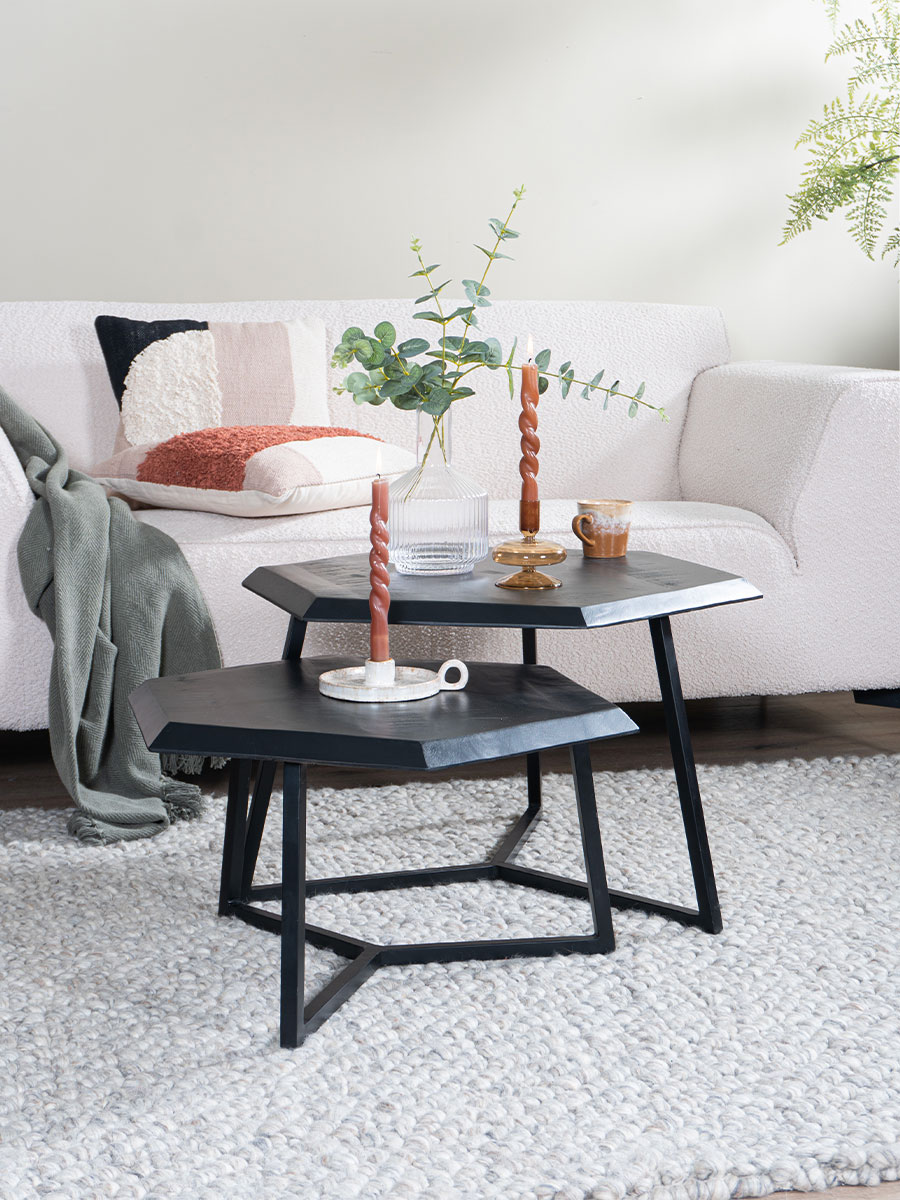 Salontafel Kiara Zwart - Set van 2