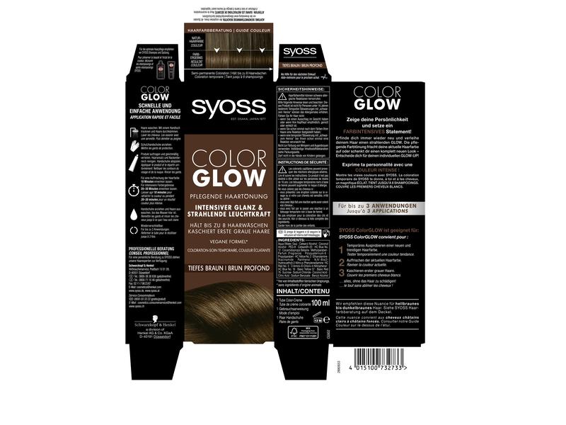 Syoss Haarcoloration Color Glow Tiefes Braun Pflegende Haartönung verleiht Glanz und Leuchtkraft