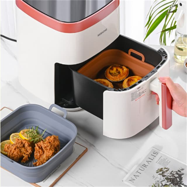 Sammenklappelig Air Fryer Silikoneform 17,5 cm 2-pak MultiColor