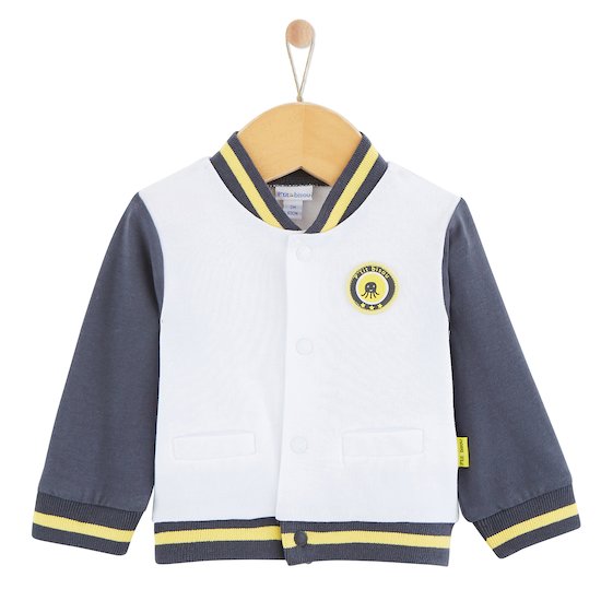Veste Trop Chou   Blanc/gris        de               P'tit bisou