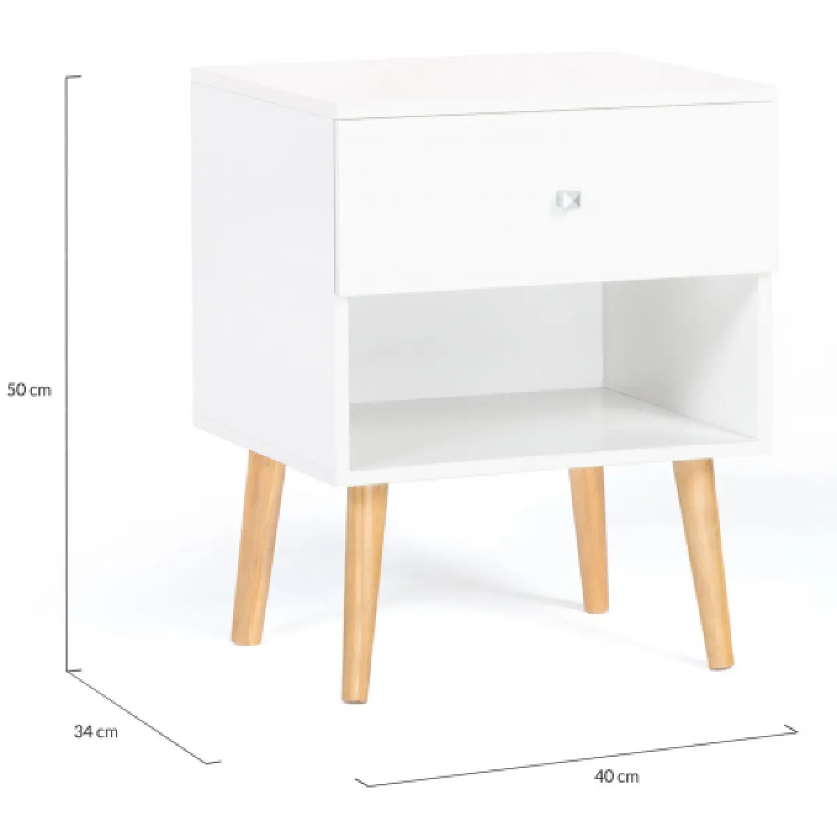 Idmarket MARKET Lot de 2 chevets EMMIE - Blanc