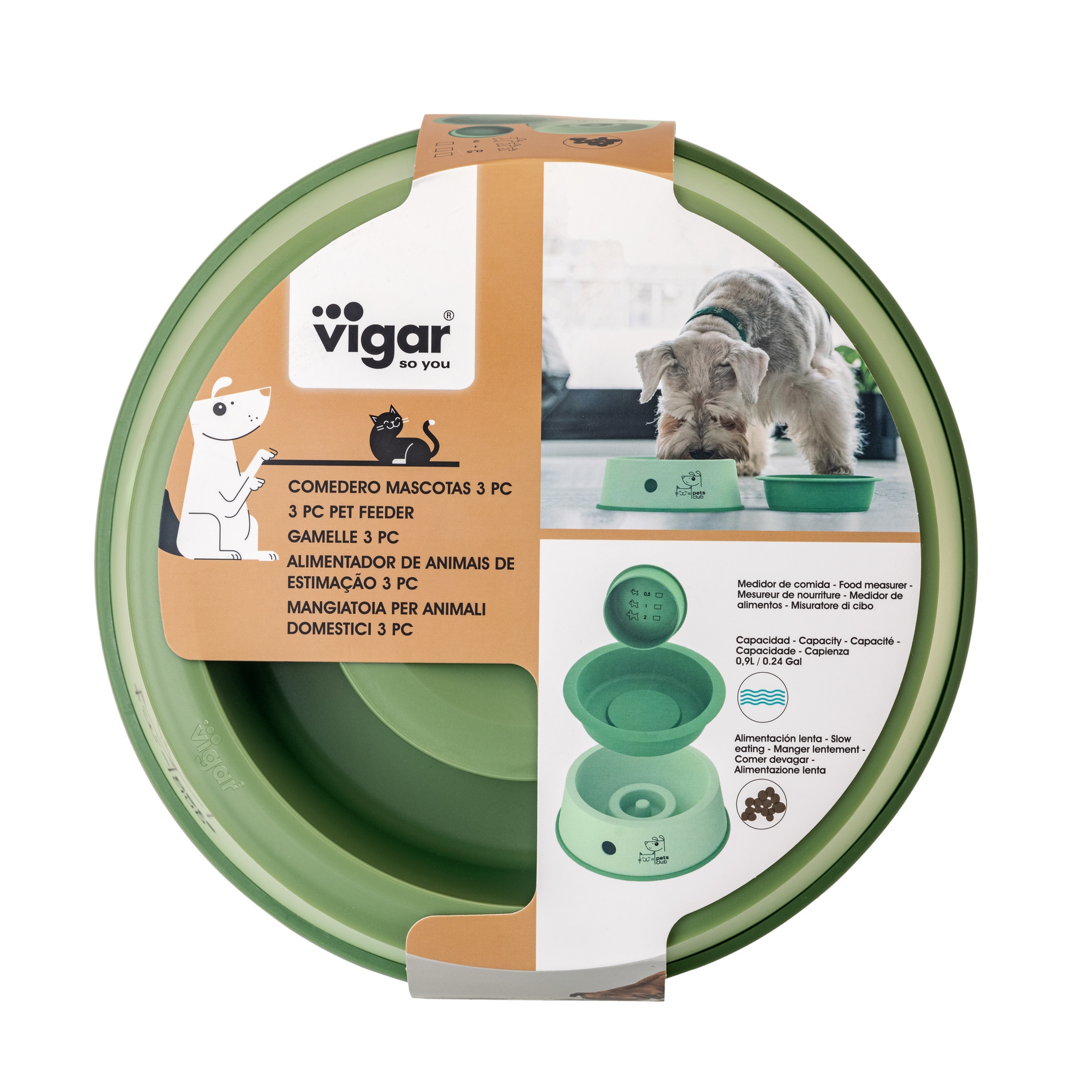 comedouro verde Pets Club
