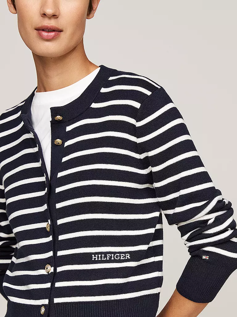 TOMMY HILFIGER Strickjacke dunkelblau