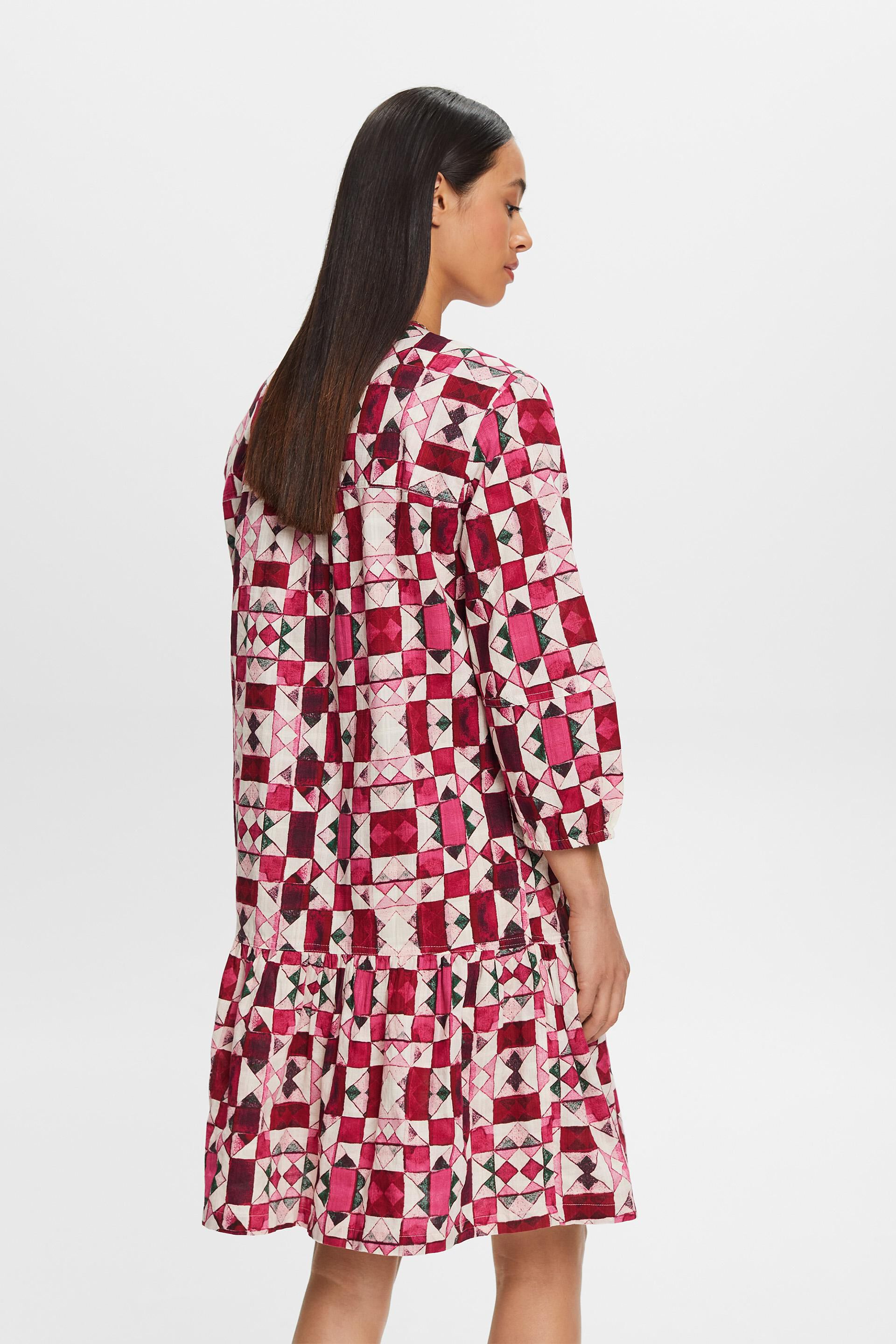 Robe droite en coton armuré