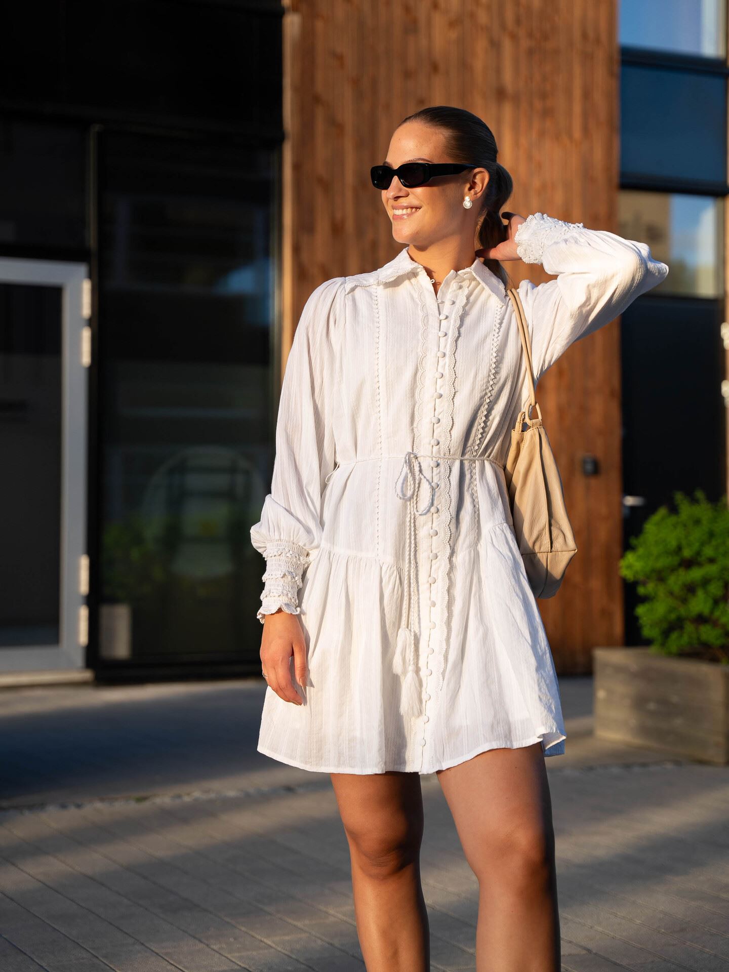 Somellie Long Sleeve Shirt Dress