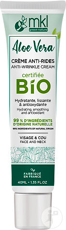 MKL Green Nature Aloe Vera Crème Anti-Rides Bio Visage Et Cou Tube 40ml