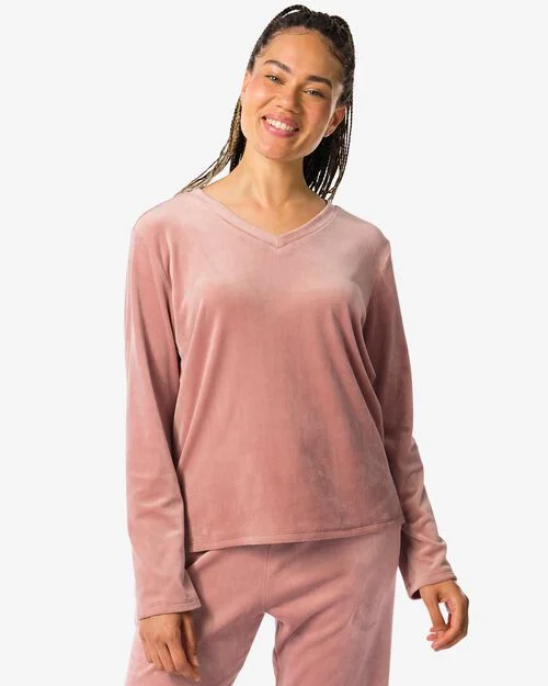 Haut lounge femme velours marron clair
