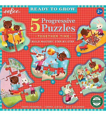 Eeboo Puzzlespiel - 5 st. - 3-12 Teile - Lustige Zeiten