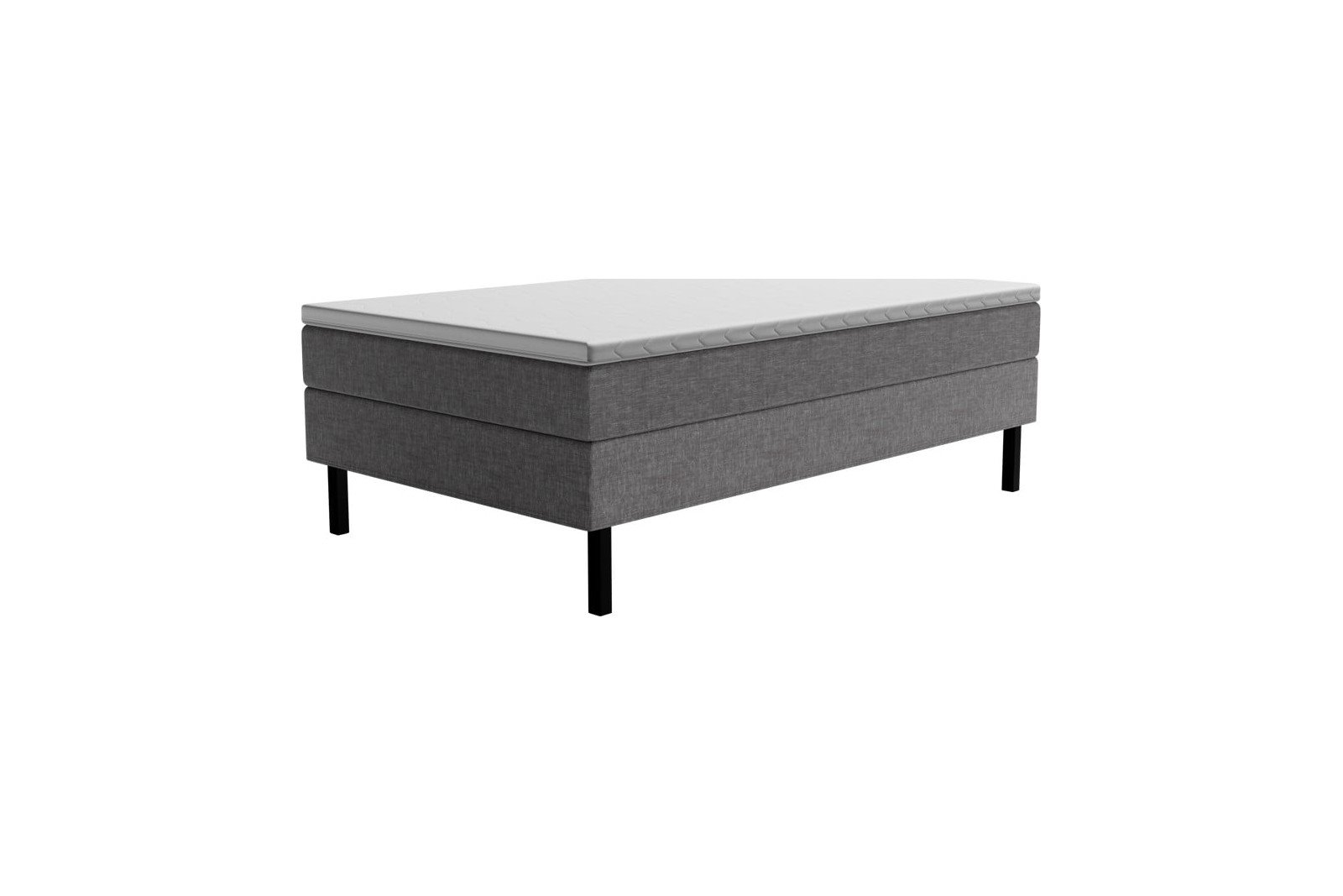 XOV Basic Rammeseng 120x200 cm I tekstil Sawanna, medium med basic overmadrass og Svart rektangulært ben. Sengegavl selges separat.