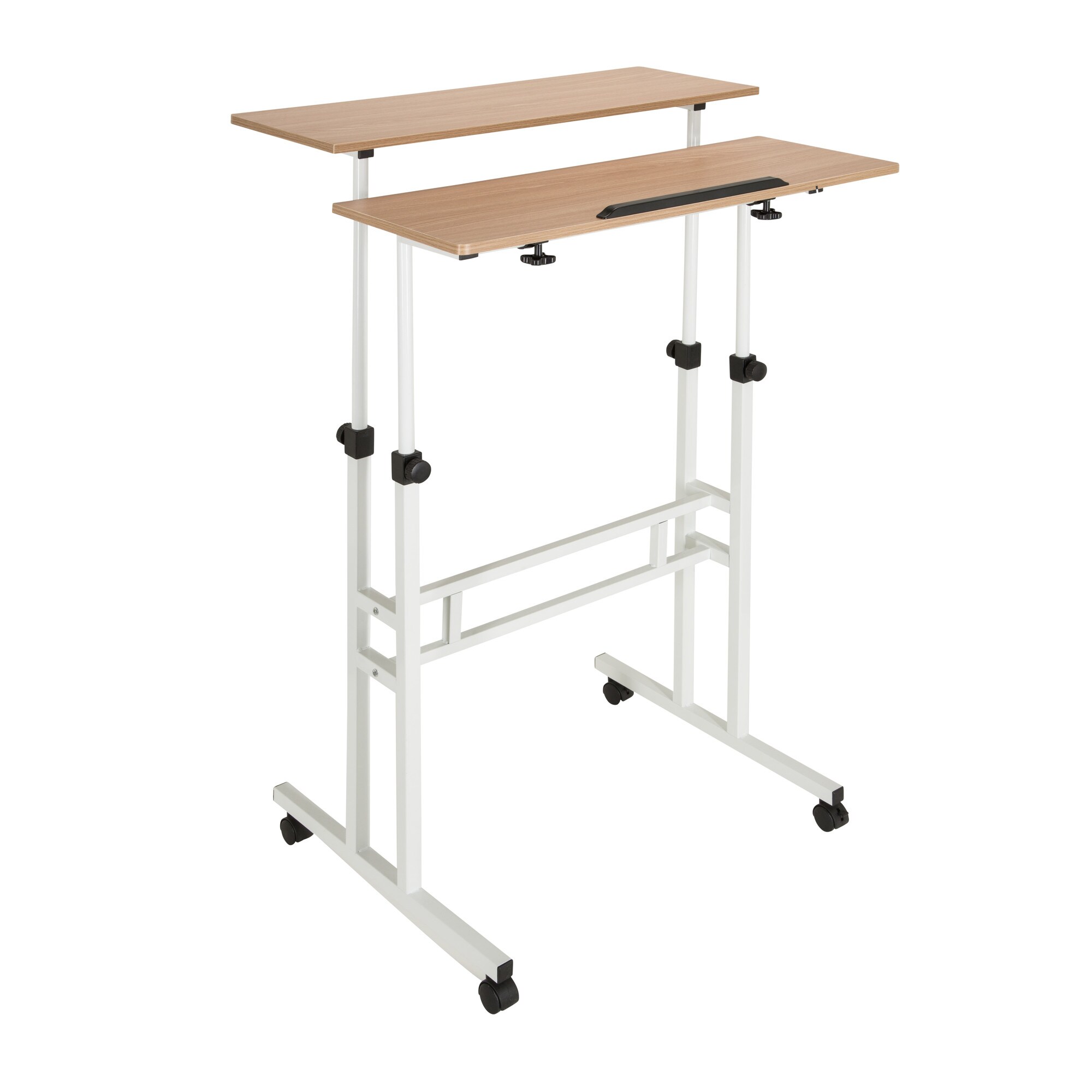 Stehschreibtisch WORKSTATION I Melaminharzbeschichtete Spanplatte, Gestell pulverbeschichteter Stahl hjh OFFICE