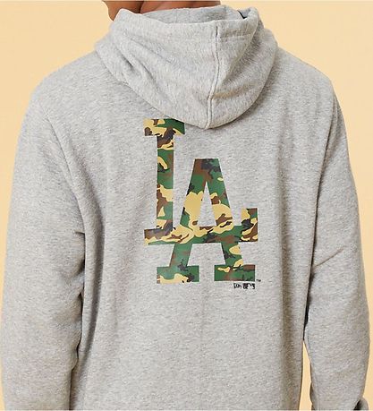 New Era Kapuzenpullover - Los Angeles Dodgers - Graumeliert