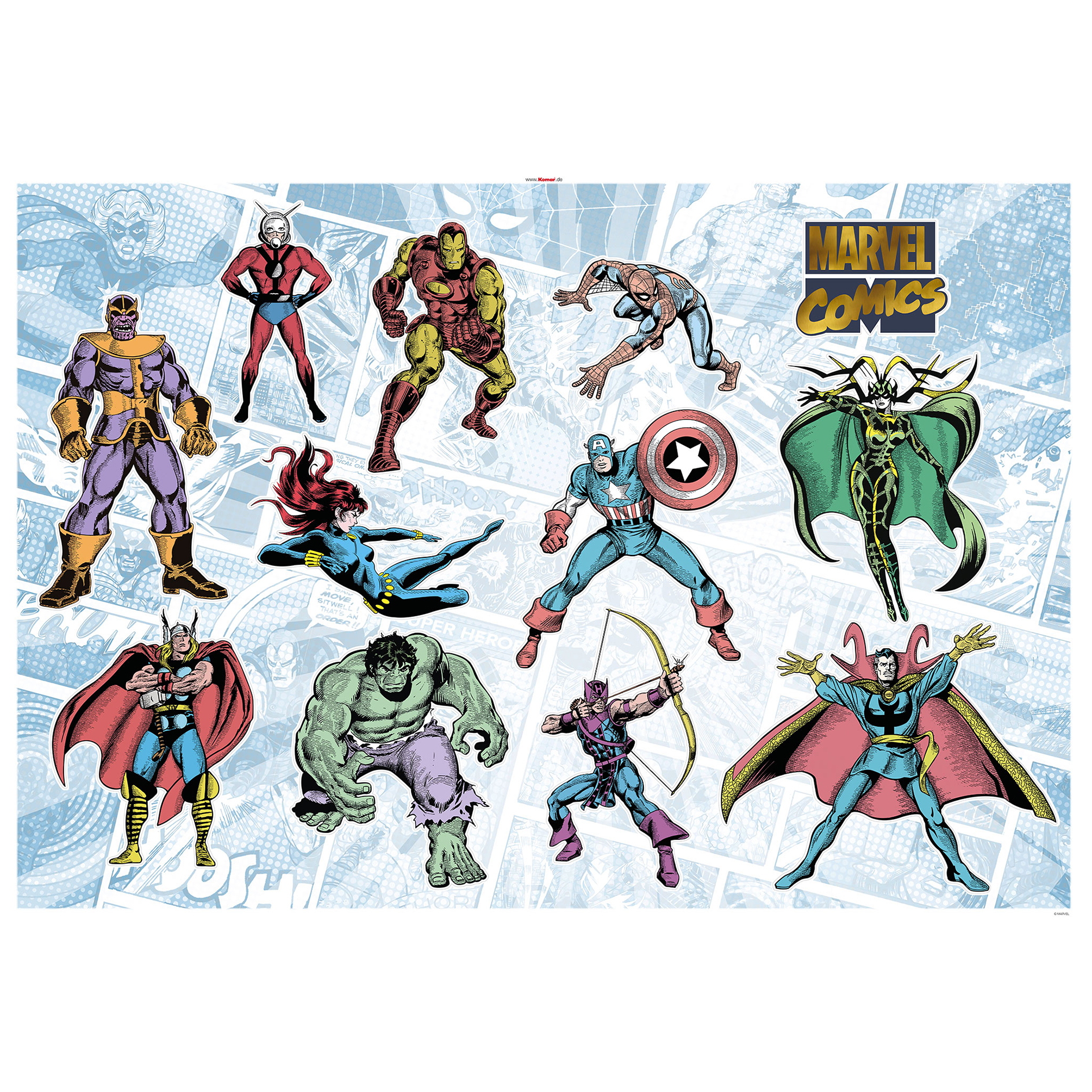 Wandtattoo MARVEL COMICS COLLECTION - bunt - 100x70 cm