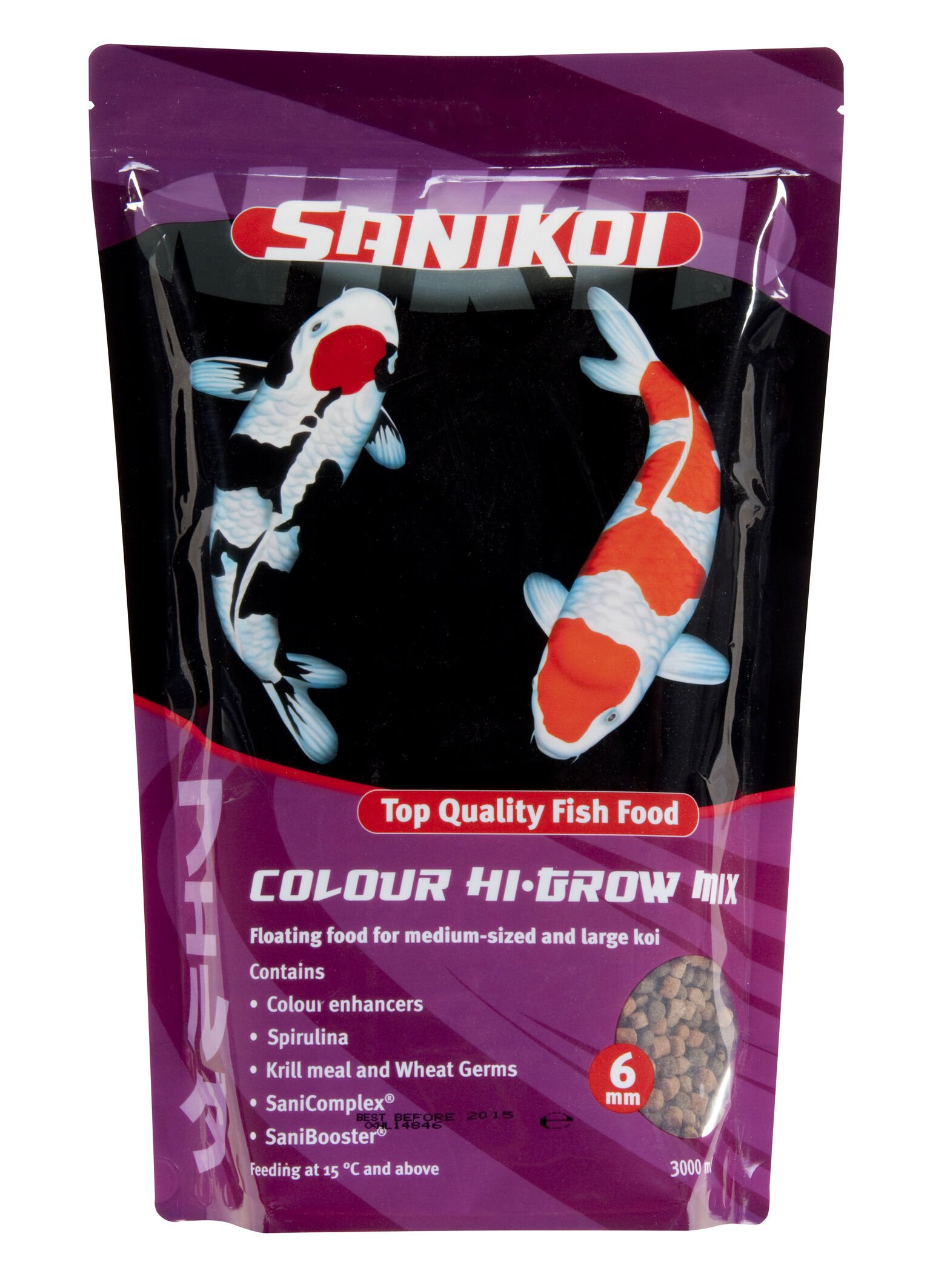 SaniKoi Colour Hi-Grow Mix 6mm - Vijvervissenvoer - 3 Liter