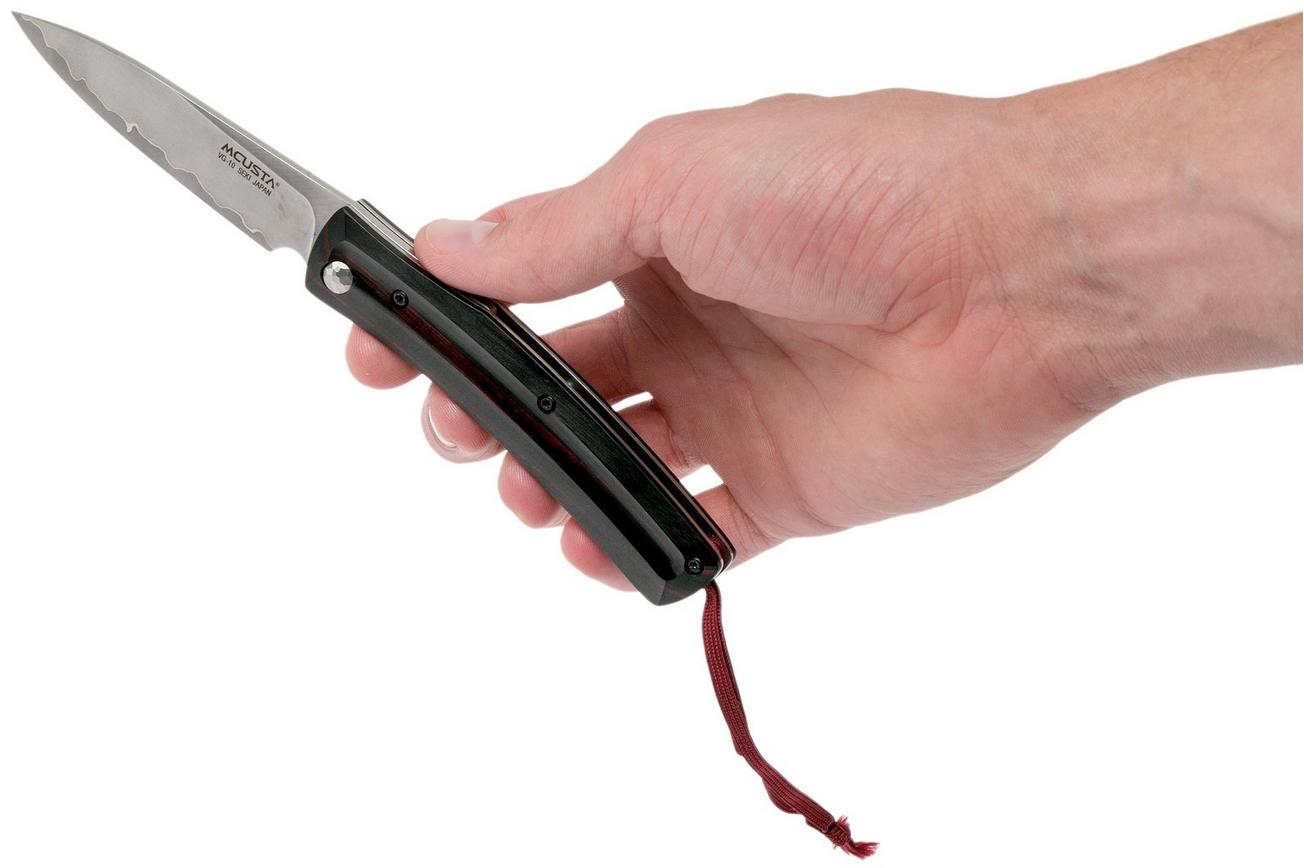 Mcusta MC-191C Friction Folder, Black-Red Wood, herenmes