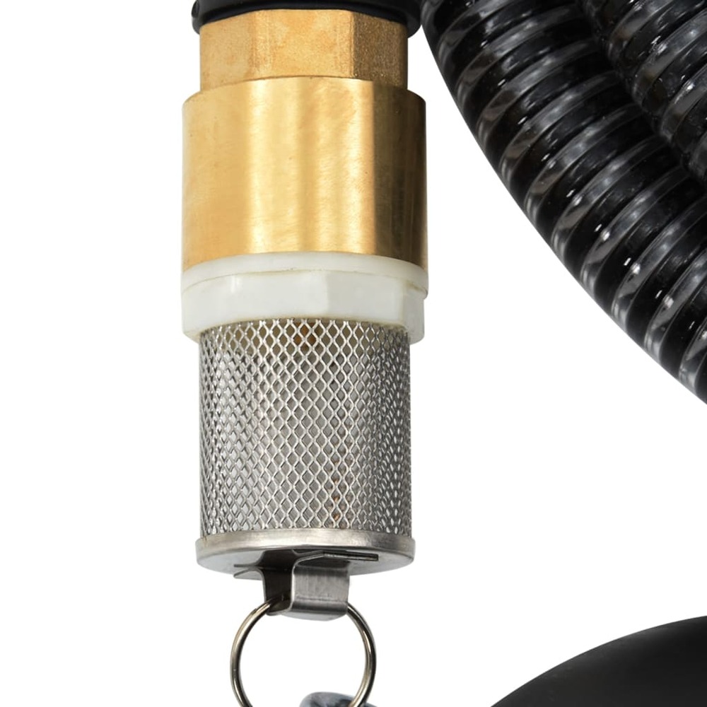 Tuyau d'aspiration avec raccords en laiton noir 1,1