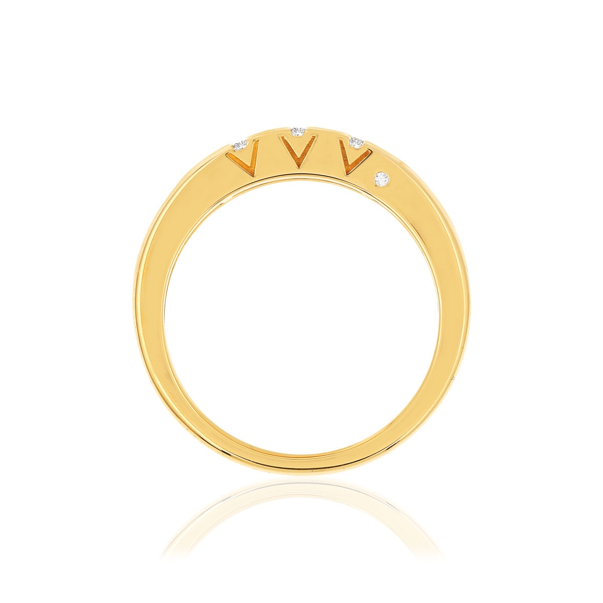 Bague VAN BRILL or jaune 750, diamants.