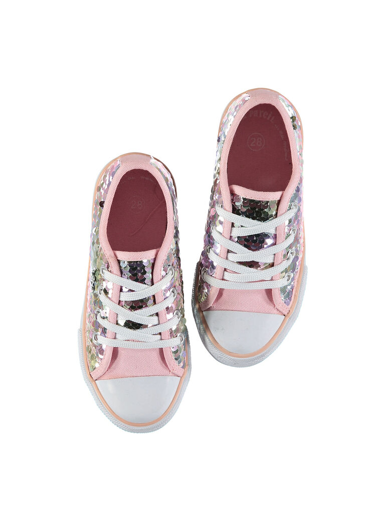 Tennis toile sequins filles