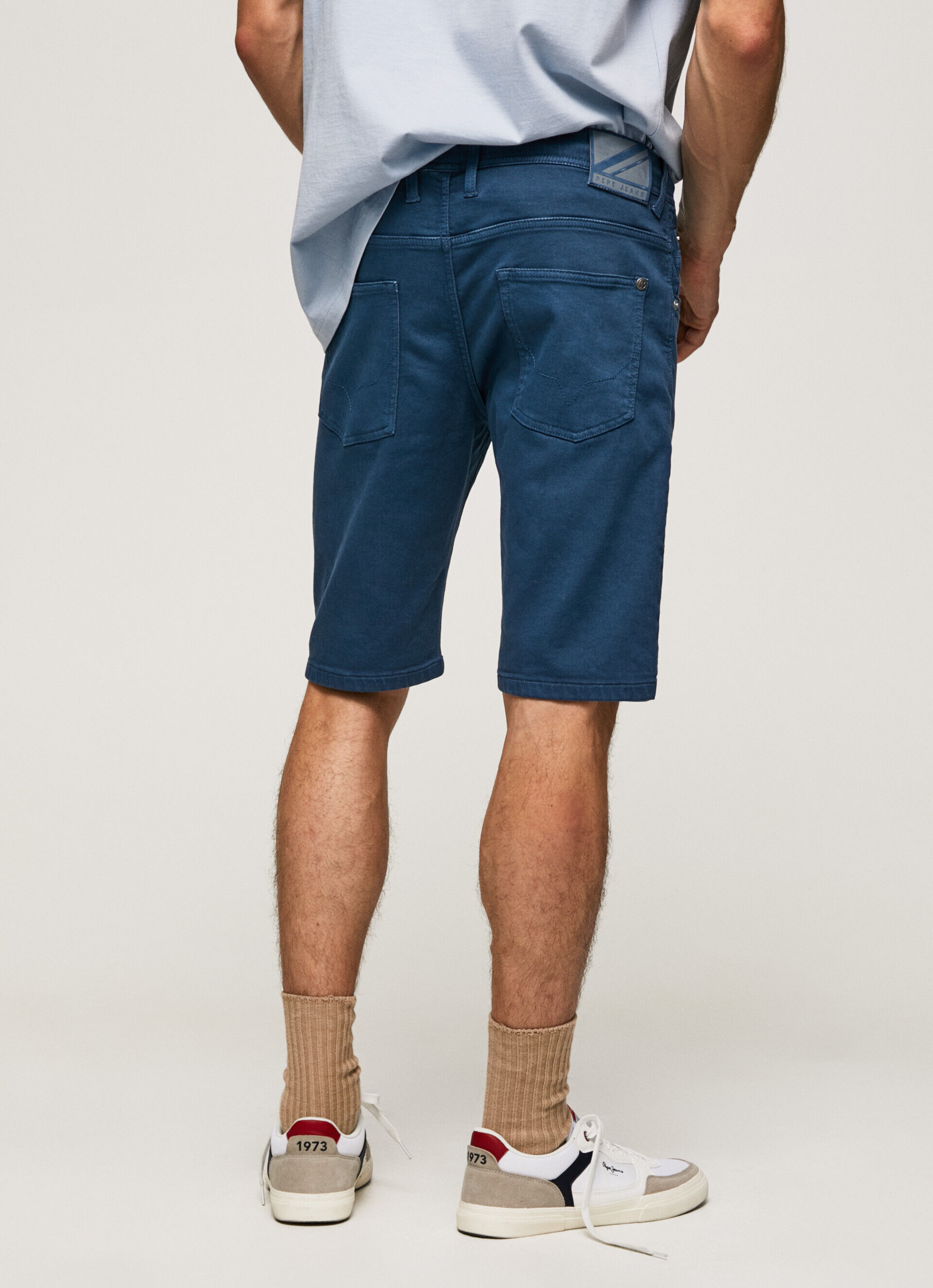 Bermuda de algodão com 5 bolsos - Azul Jarman