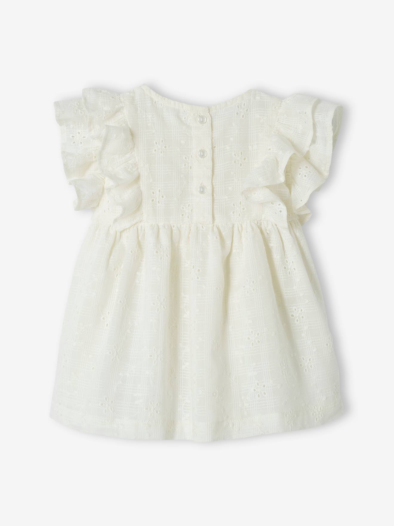 Vestido bordado inglês rústico para bebê