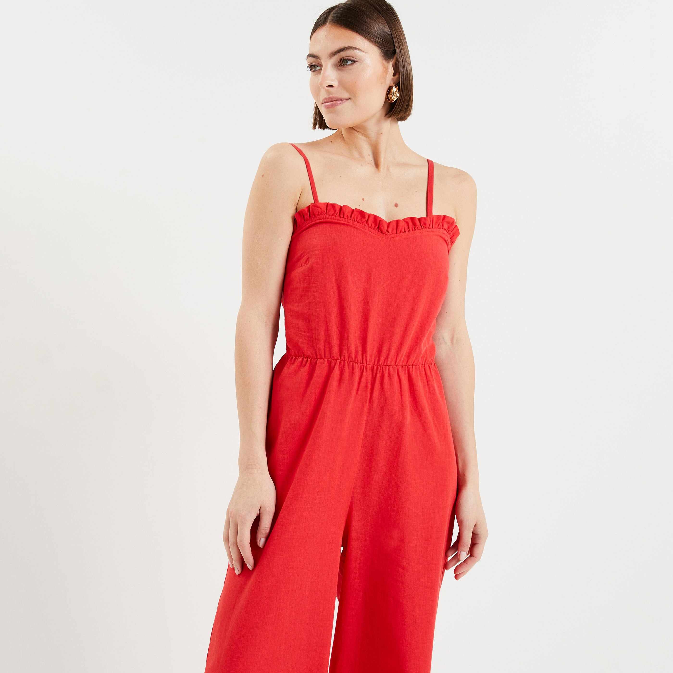 Combinaison bustier femme - ROUGE