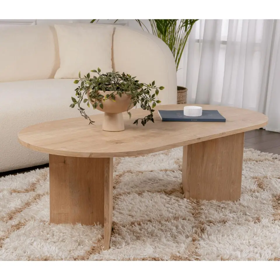 CALICOSY - Salontafel IRIS - Saffier eiken - 39,8x119x60 cm
