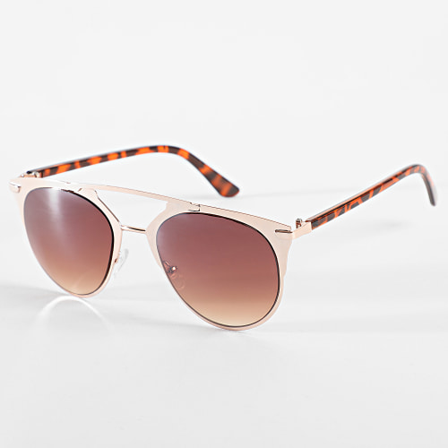 Lunettes De Soleil Doré Marron Dégradé