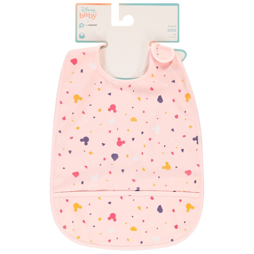 Bavoir plastifié à scratch Disney Minnie - Rose