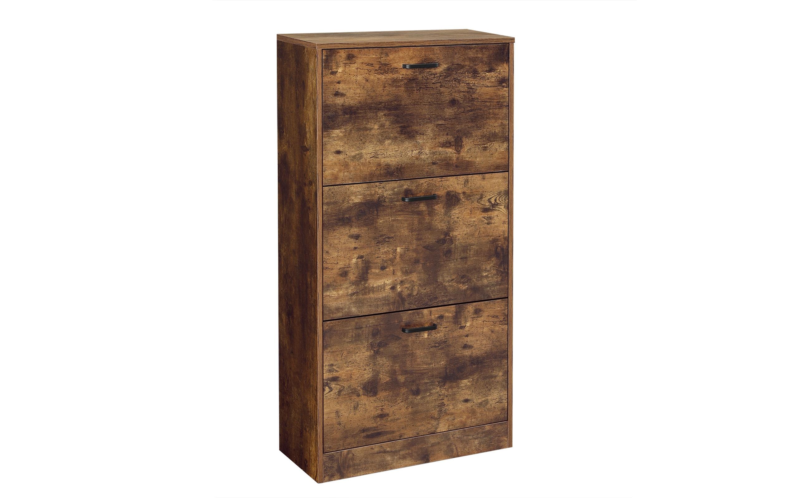 Schuhschrank mit 3 Klappen 60 x 120 cm, BraunSchuhgestell