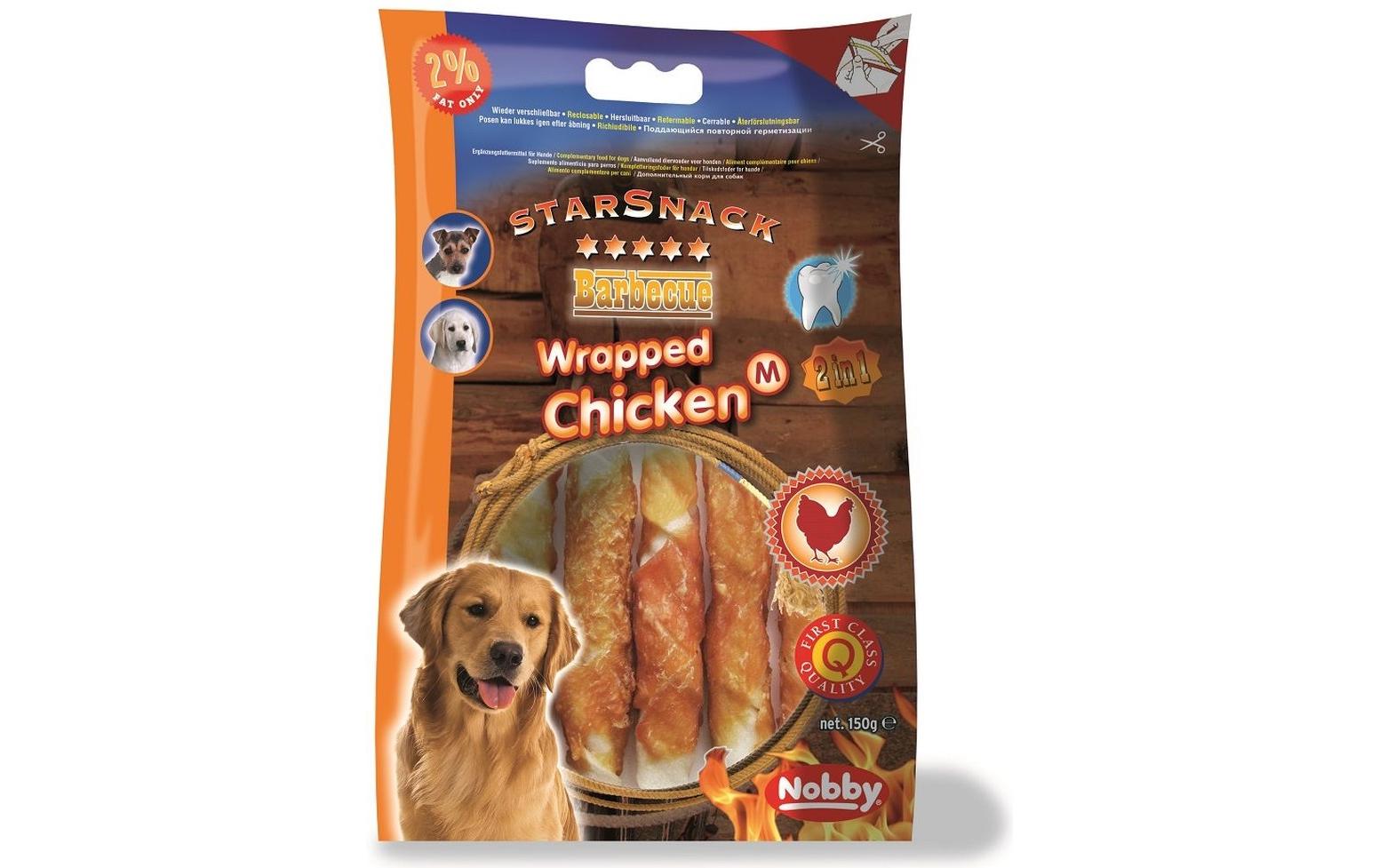 Kausnack StarSnack Barbecue Wrapped Chicken M, 150 gKauspass für Hunde