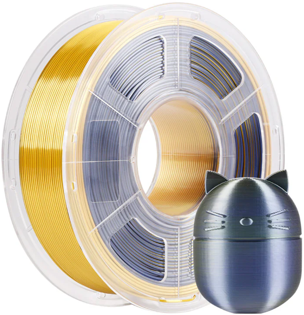 Anycubic  PLA Silk Dual Color Black Gold, 1,75 mm / 1000 g    Seidenglanz trifft Farbverlauf in Black Gold