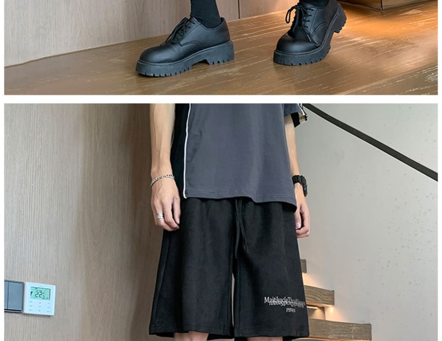 Trimecca - Shorts met trekkoord en letters