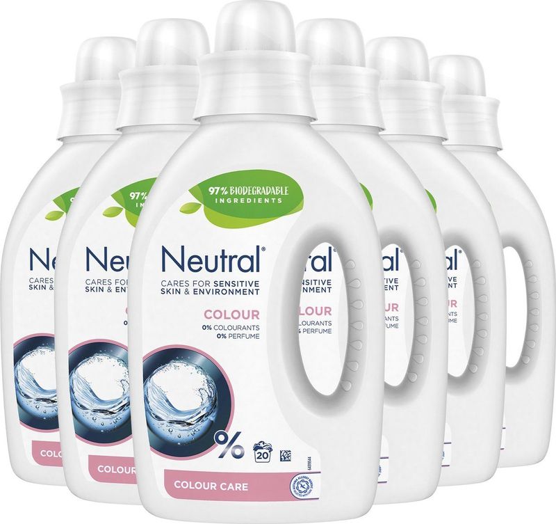Neutral Vloeibaar Wasmiddel - Kleur - zorgt voor de gevoelige huid - 6 x 20 wasbeurten