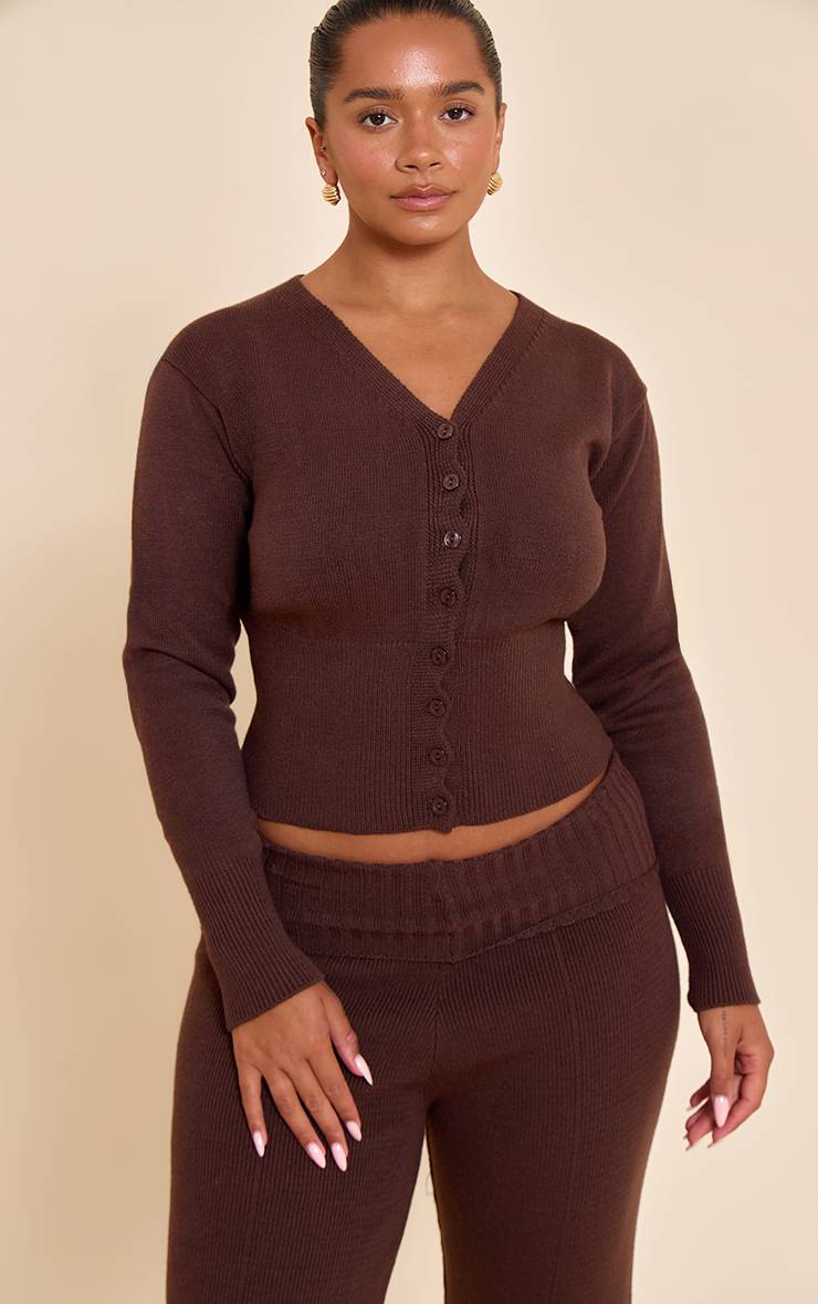 Chocolat Gilet En Maille Ajusté À Encolure Plongeante Shape