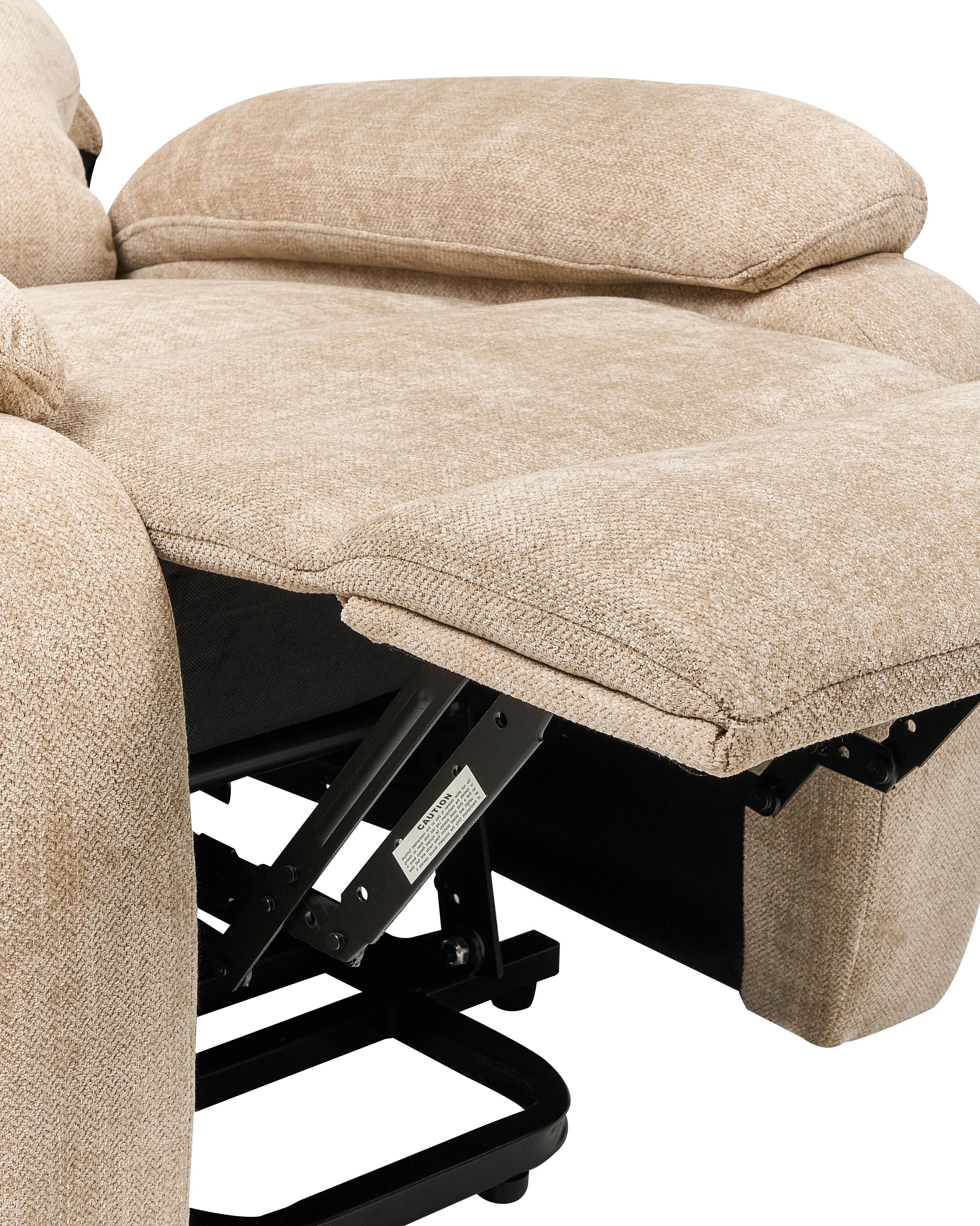 Elektrische relaxfauteuil RISE inclusief voetensteun Stof Beige
