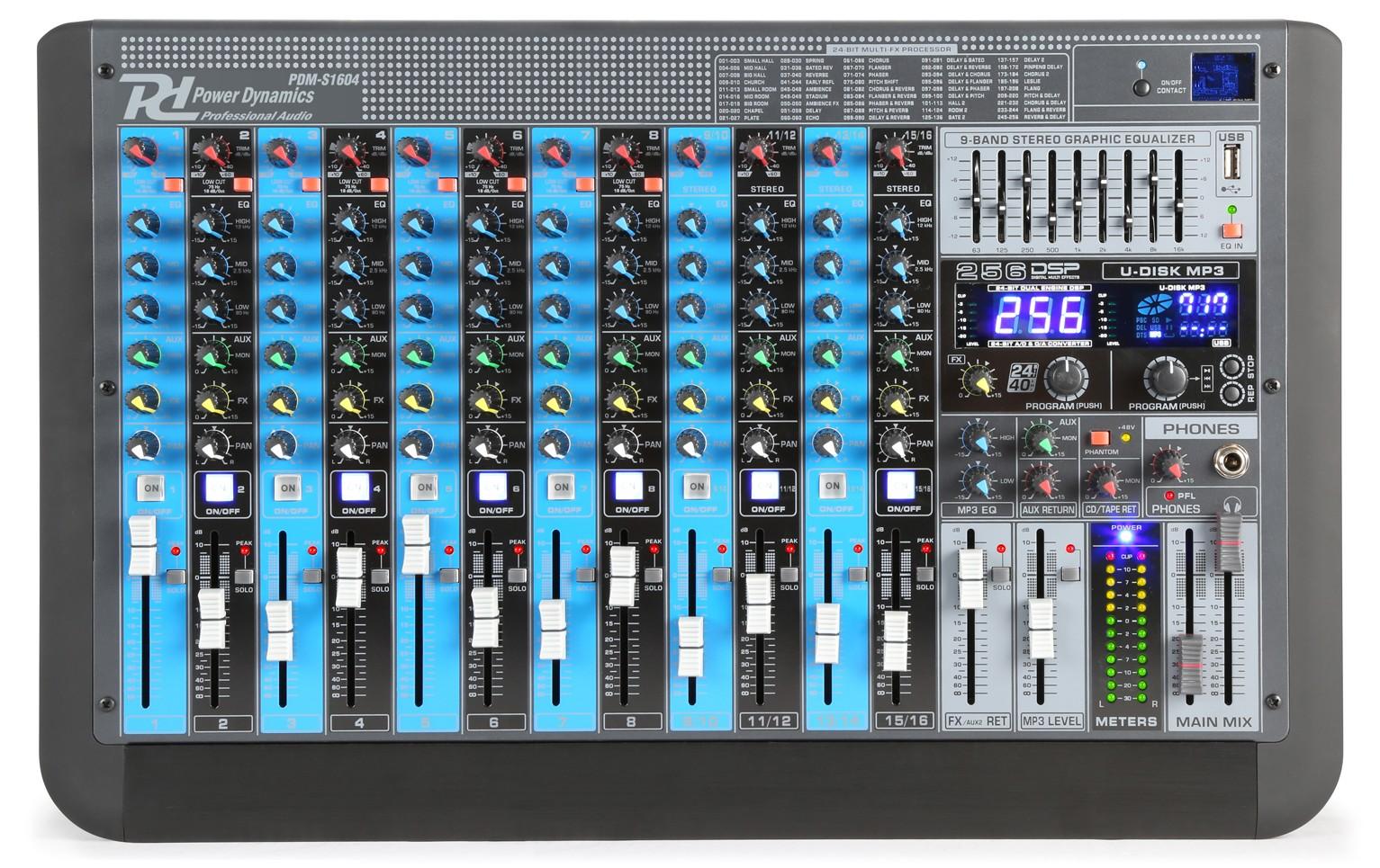 Mischpult PDM-S1604<br>Analoges 16-Kanal Mischpult, Multi-FX