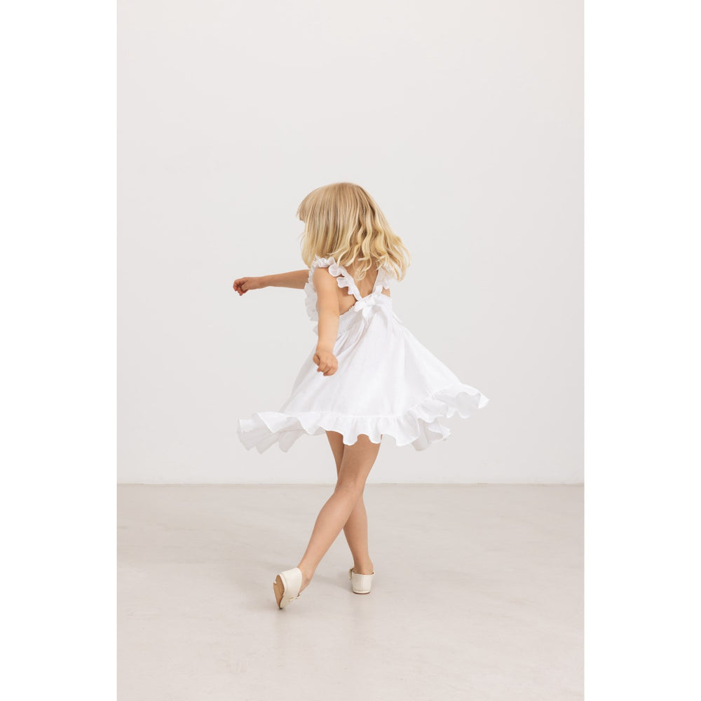 Køb MarMar Linen White Danita Flæse Kjole