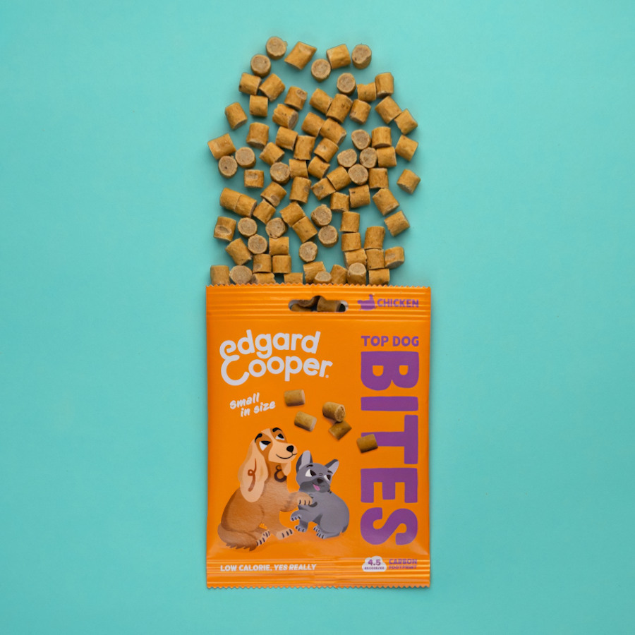 Petiscos para cães em miniatura com sabor de frango da Edgard & Cooper