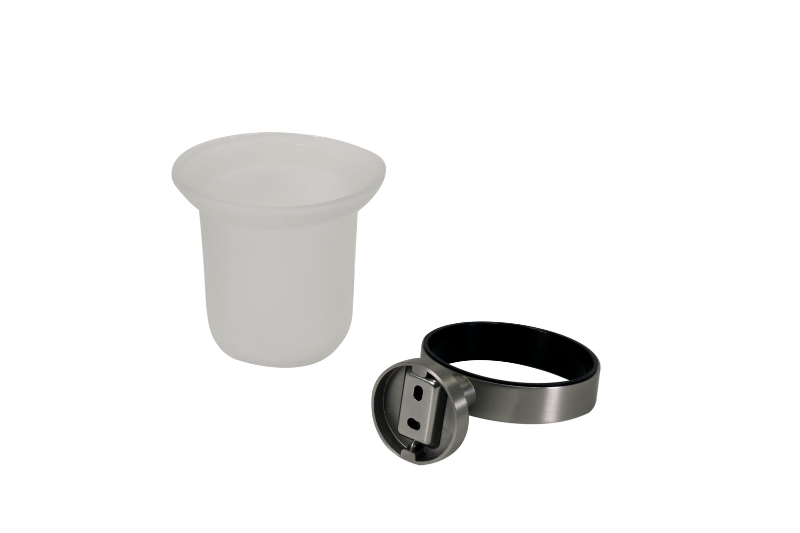 Plieger Vigo toiletborstel met glas geborsteld chroom