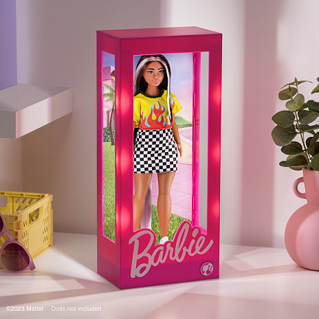 Barbie udstillingskasse lampe - lyserød