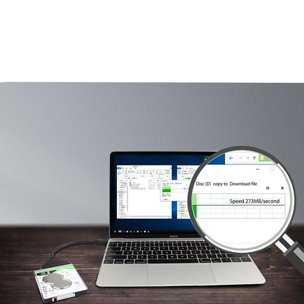 USB C SATA 22pin SSD / HDD Festplatten Adapter Kabel 6GB/s (2.5