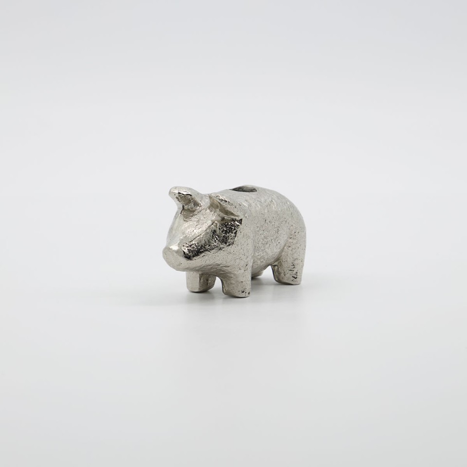 House Doctor - Lysestage, HDPig - Antik sølv - l: 8.5 cm, w: 3 cm, h: 5 cm