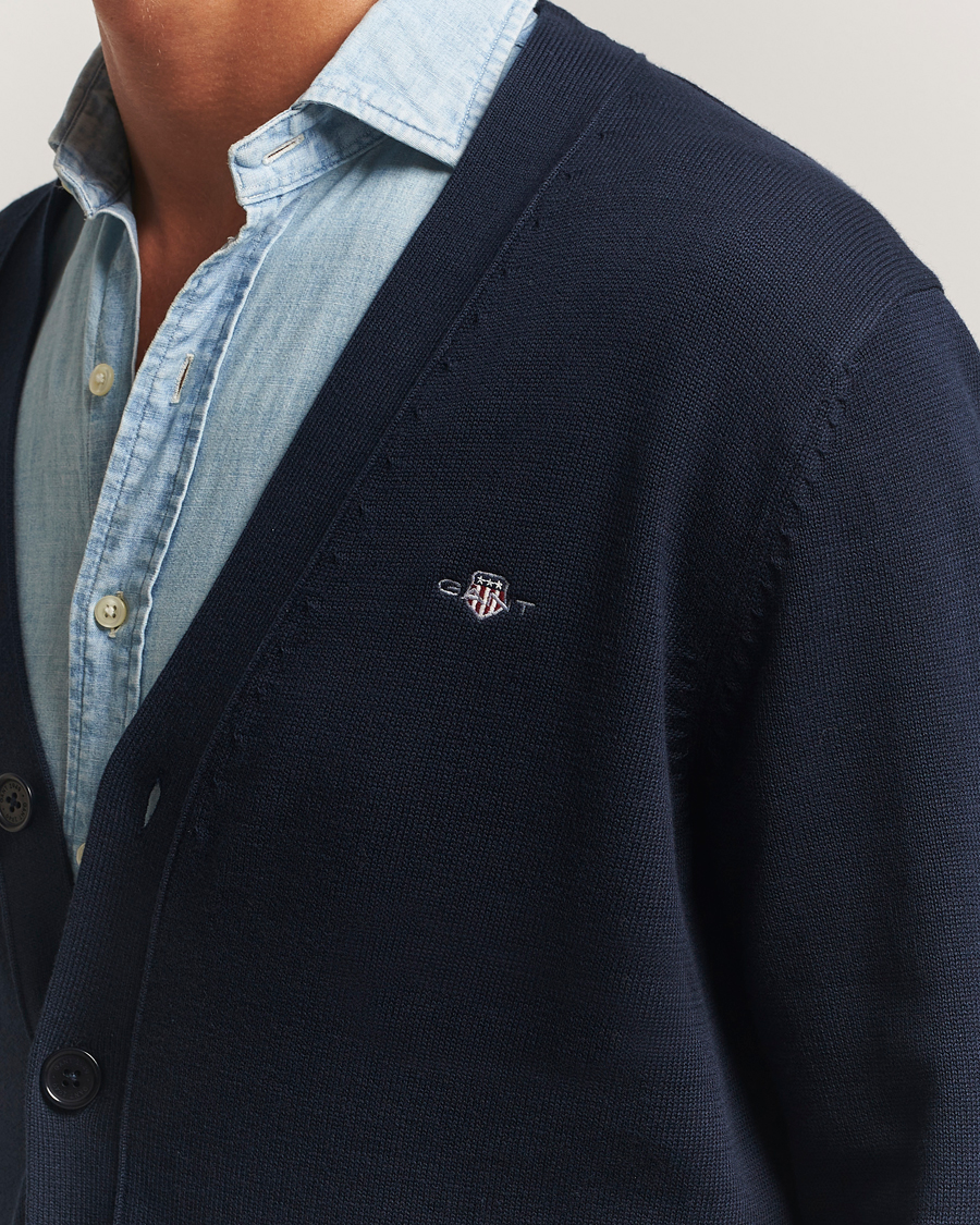 GANT Casual Cotton Cardigan Evening Blue