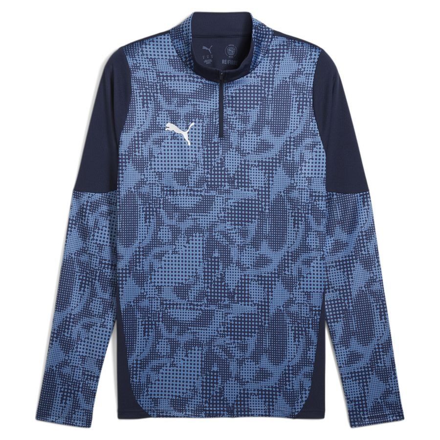 PUMA Maillot d'Entraînement teamCUP Fermeture Éclair 1/4 - PUMA Navy/Argenté/Bleu