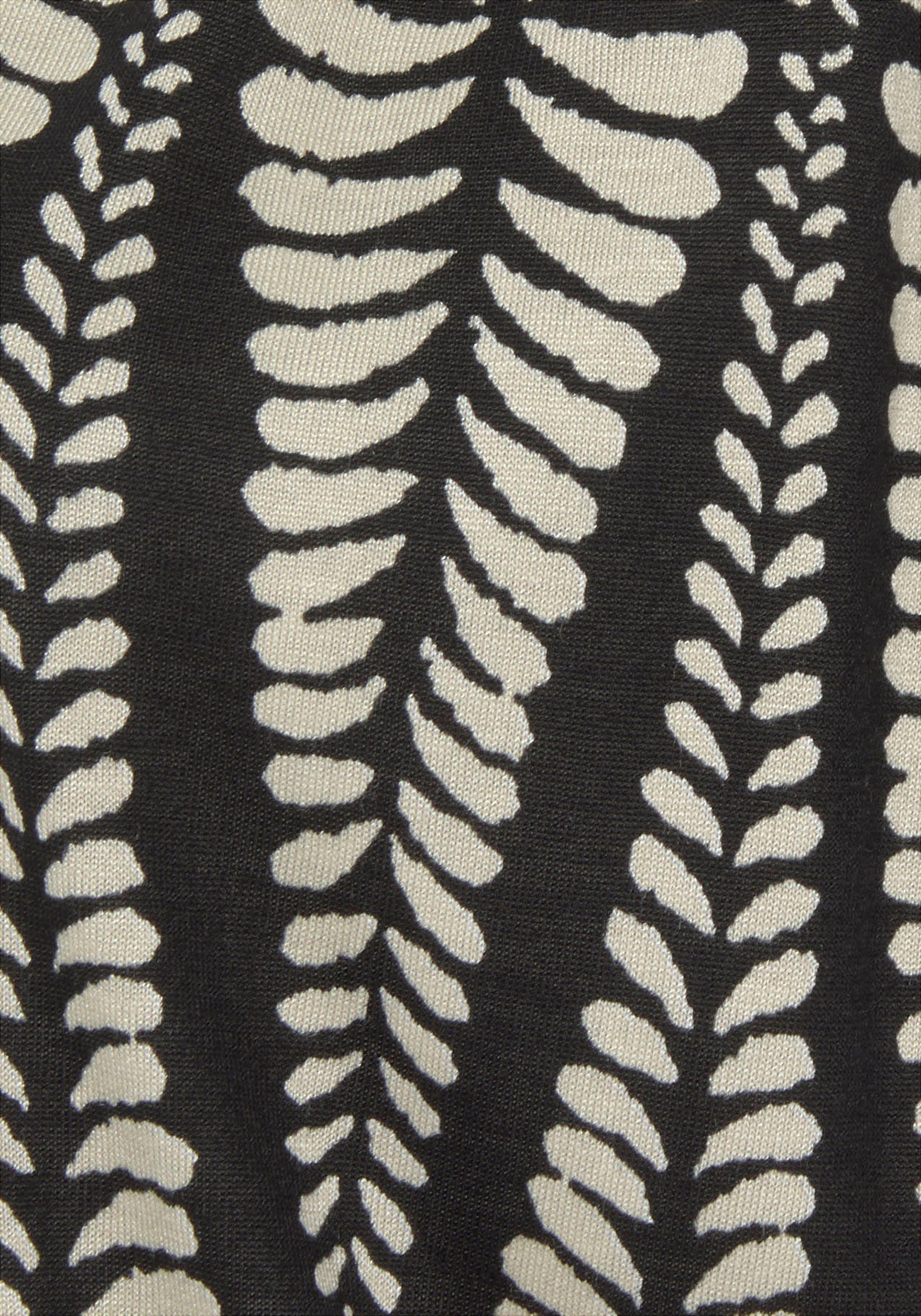 LASCANA Jerseykleid mit breitem Smokbund, kurzes Sommerkleid im Alloverprint, Strandkleid