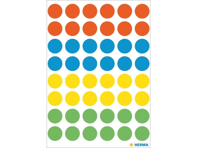 Herma Stickers Klebepunkte Vario Ø 13 mm, Mehrfarbig Markierungspunkte Sticker