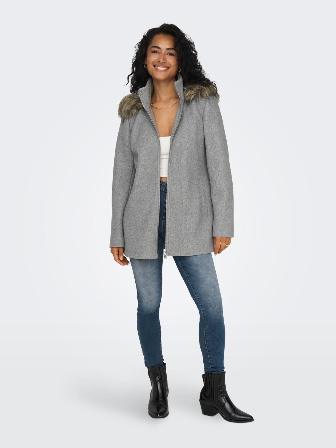 ONLNEWERICA Mantel Medium Grey Melange