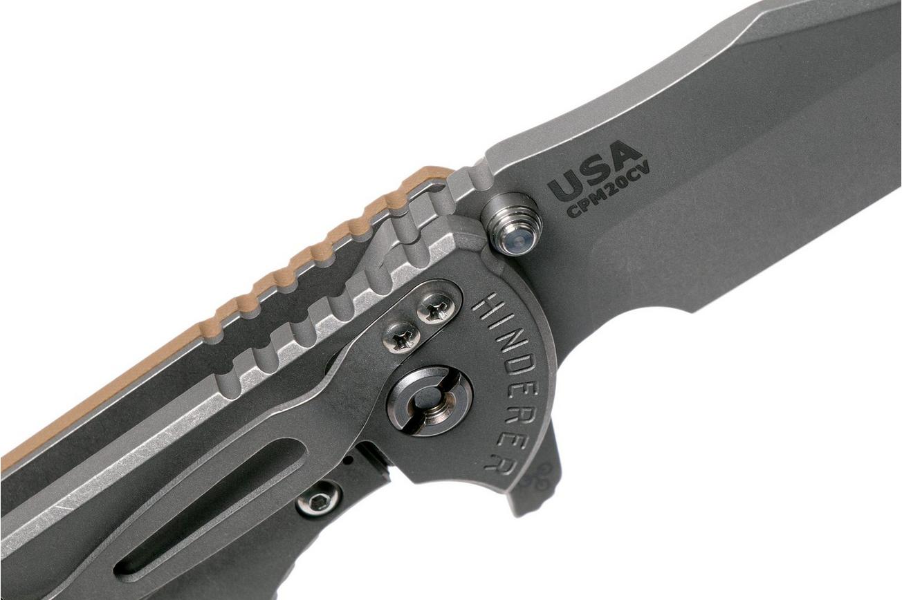 Rick Hinderer XM-24 4” Bowie, CPM 20CV, Working Finish, Coyote G10 zakmes