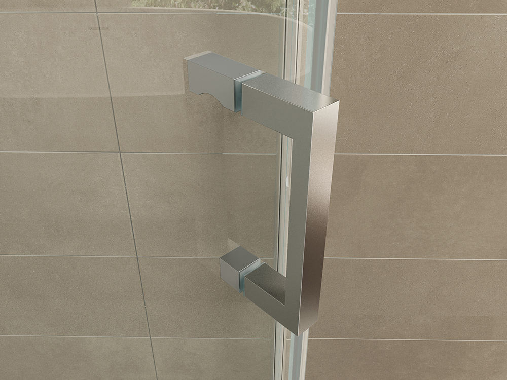 Mueller State douchecabine vijfhoek 100x100cm anti-kalk