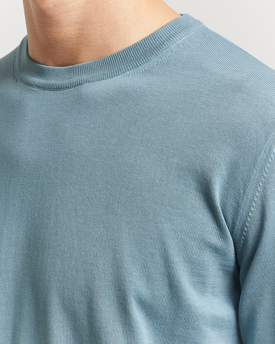Canali Cotton Crew Neck Pullover Teal