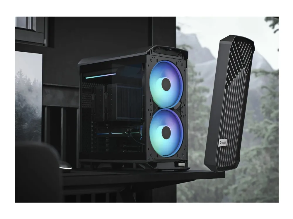 Fractal Design Torrent Compact - Tower - udvidet ATX - ingen strømforsyning (ATX) - sort TG mørk tone - USB/Lyd